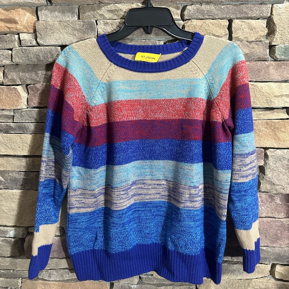 St. John Wool Striped Sweater Sz L